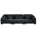 Traverse Black 3-Piece Corduroy Modular Sofa by Homelegance at Eve Furniture