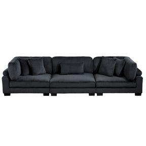 Traverse Black 3-Piece Corduroy Modular Sofa by Homelegance at Eve Furniture