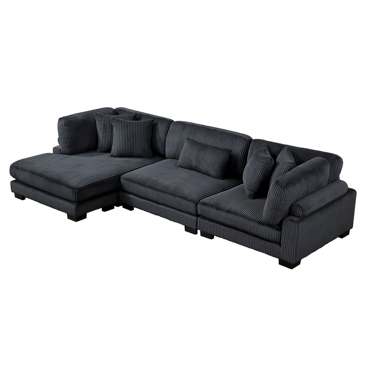 Traverse Black 3-Piece Modular Sectional with Reversible Chaise by Homelegance at Eve Furniture