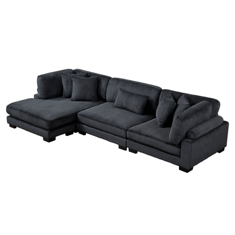 Traverse Black 3-Piece Modular Sectional with Reversible Chaise by Homelegance at Eve Furniture