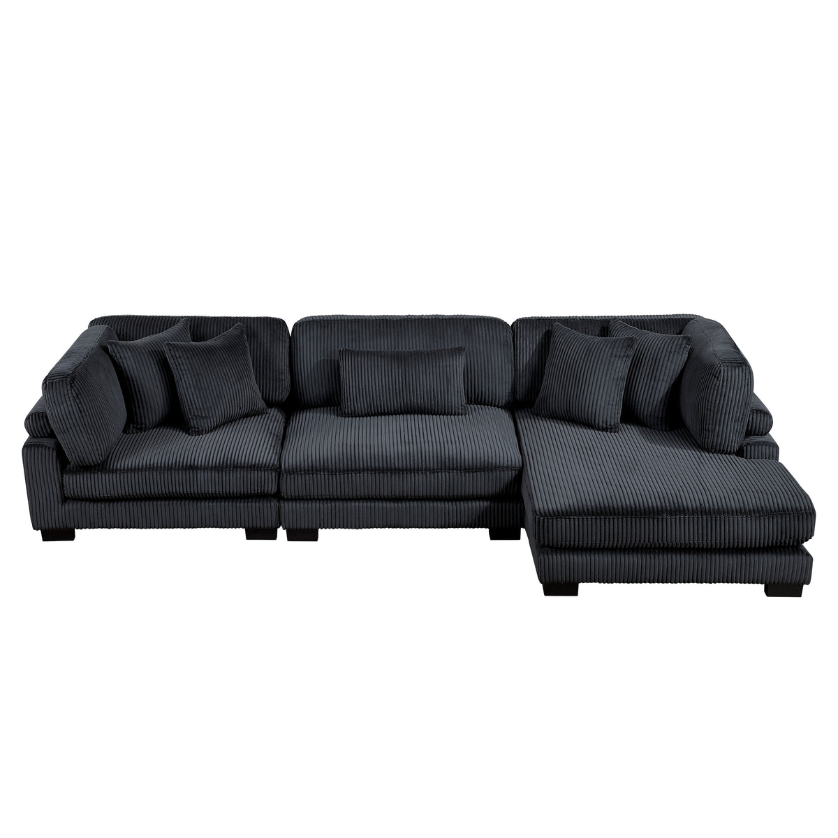Traverse Black 3-Piece Modular Sectional with Reversible Chaise by Homelegance at Eve Furniture