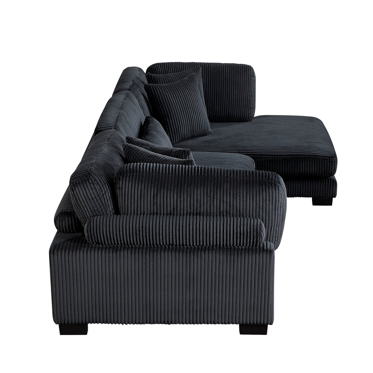 Traverse Black 3-Piece Modular Sectional with Reversible Chaise by Homelegance at Eve Furniture