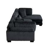 Traverse Black 3-Piece Modular Sectional with Reversible Chaise by Homelegance at Eve Furniture