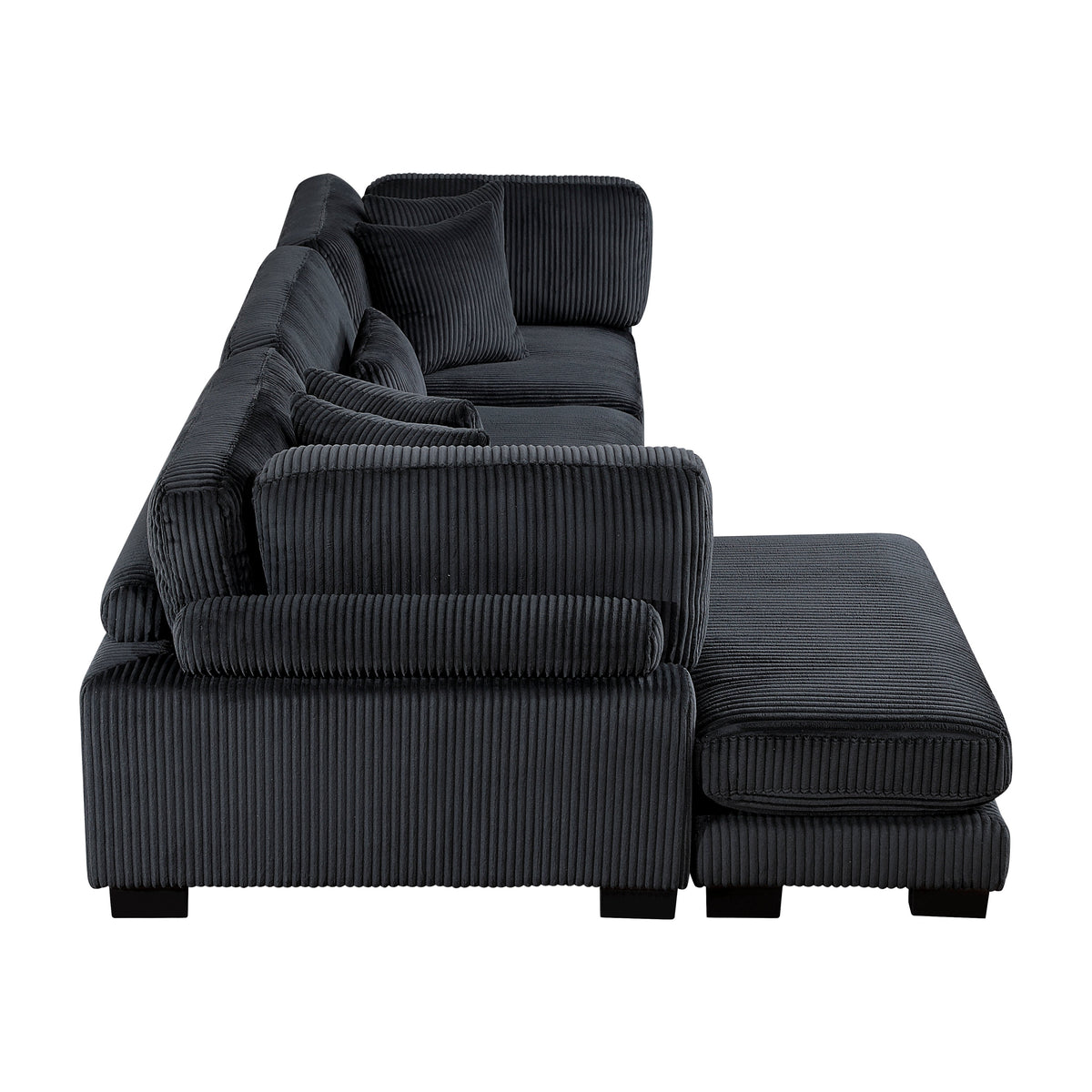Traverse Black 3-Piece Modular Sectional with Reversible Chaise by Homelegance at Eve Furniture