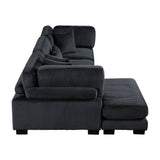 Traverse Black 3-Piece Modular Sectional with Reversible Chaise by Homelegance at Eve Furniture