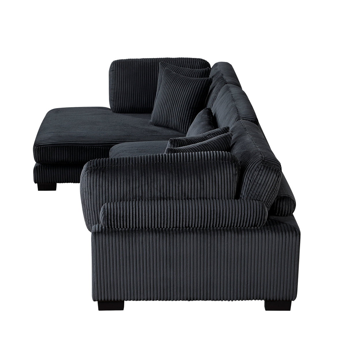Traverse Black 3-Piece Modular Sectional with Reversible Chaise by Homelegance at Eve Furniture