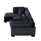 Traverse Black 3-Piece Modular Sectional with Reversible Chaise by Homelegance at Eve Furniture