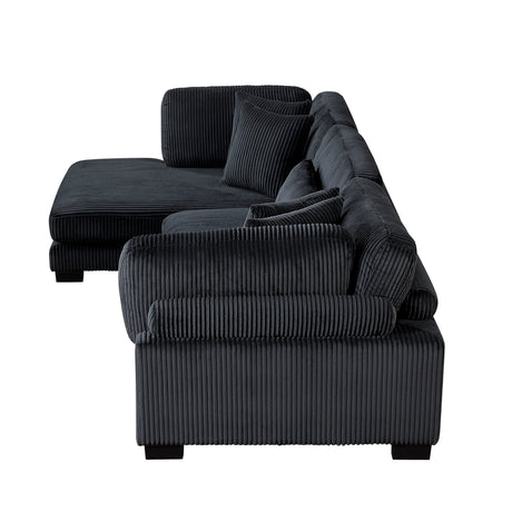 Traverse Black 3-Piece Modular Sectional with Reversible Chaise by Homelegance at Eve Furniture