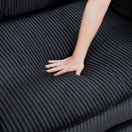 Traverse Black 4-Piece Corduroy Modular Sectional with Ottoman by Homelegance at Eve Furniture
