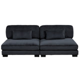 Traverse Black 4-Piece Corduroy Modular Sectional with Ottoman by Homelegance at Eve Furniture