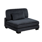 Traverse Black 4-Piece Corduroy Modular Sectional with Ottoman by Homelegance at Eve Furniture