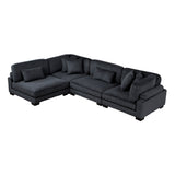 Traverse Black 4-Piece Modular Sectional by Homelegance at Eve Furniture