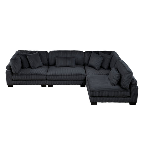 Traverse Black 4-Piece Modular Sectional by Homelegance at Eve Furniture