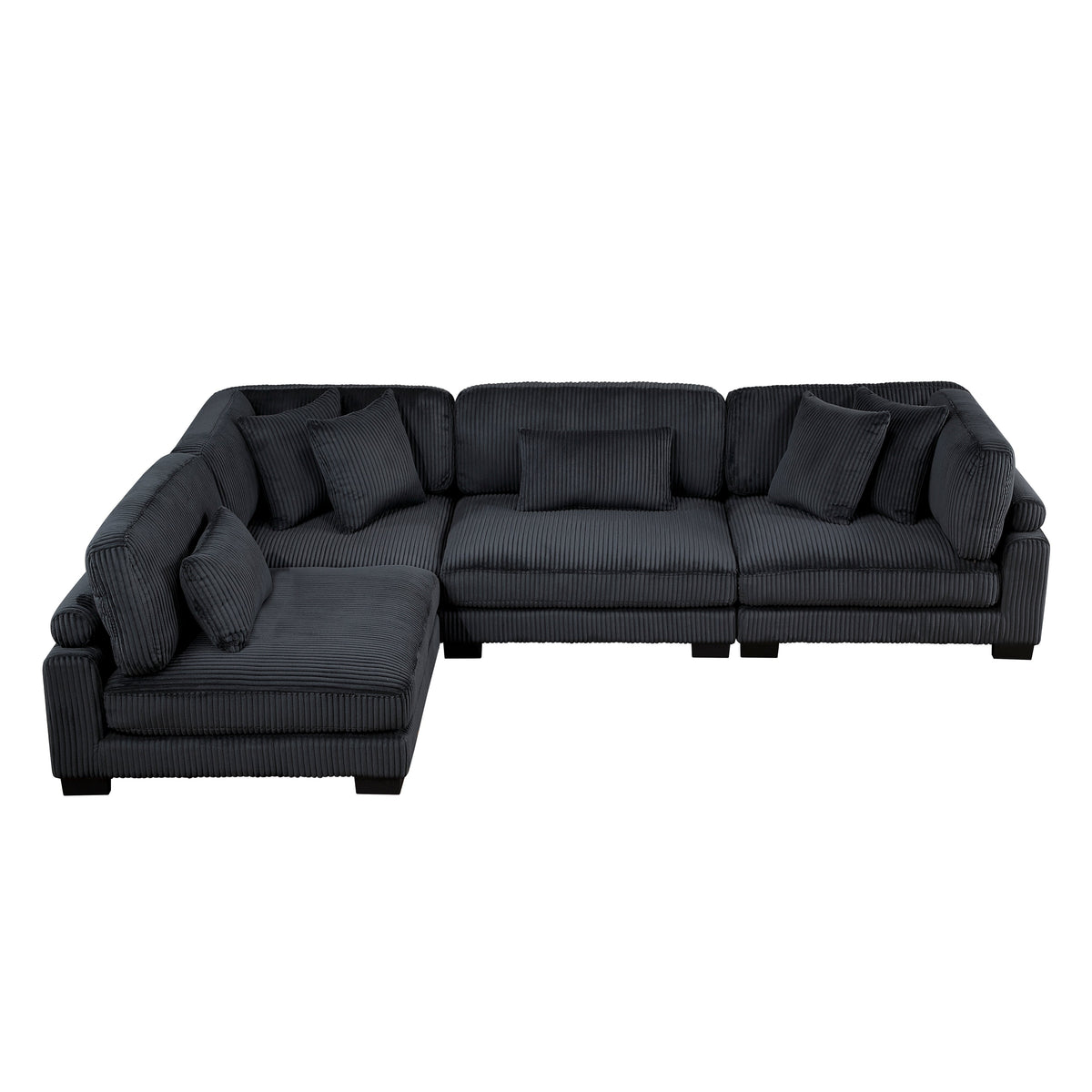 Traverse Black 4-Piece Modular Sectional by Homelegance at Eve Furniture