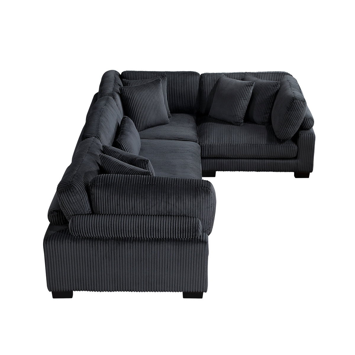 Traverse Black 4-Piece Modular Sectional by Homelegance at Eve Furniture