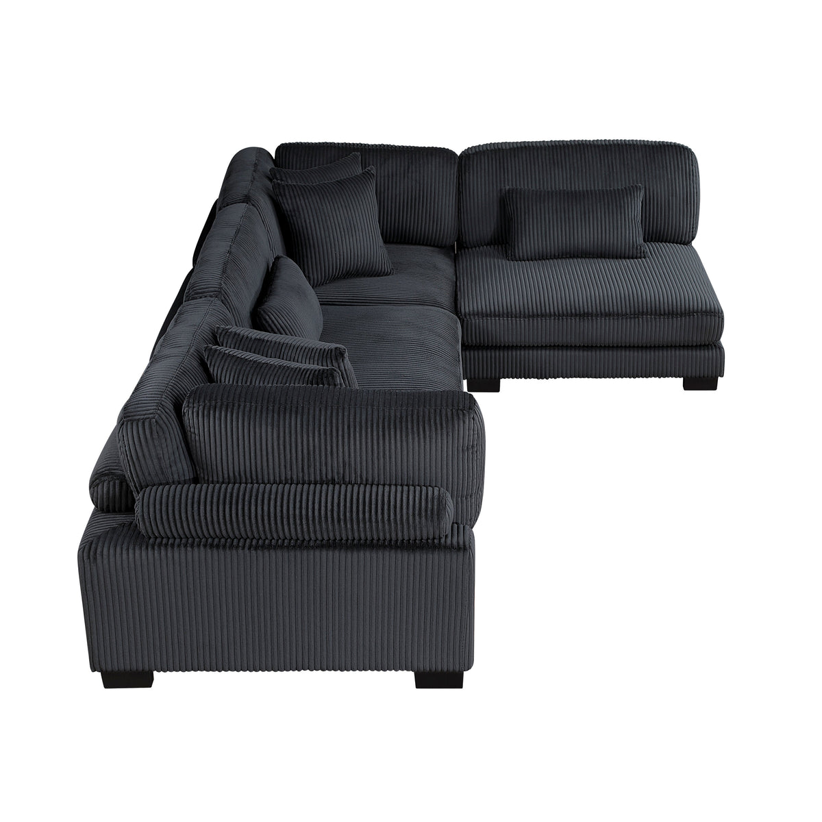 Traverse Black 4-Piece Modular Sectional by Homelegance at Eve Furniture