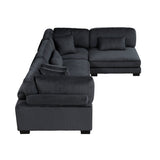 Traverse Black 4-Piece Modular Sectional by Homelegance at Eve Furniture
