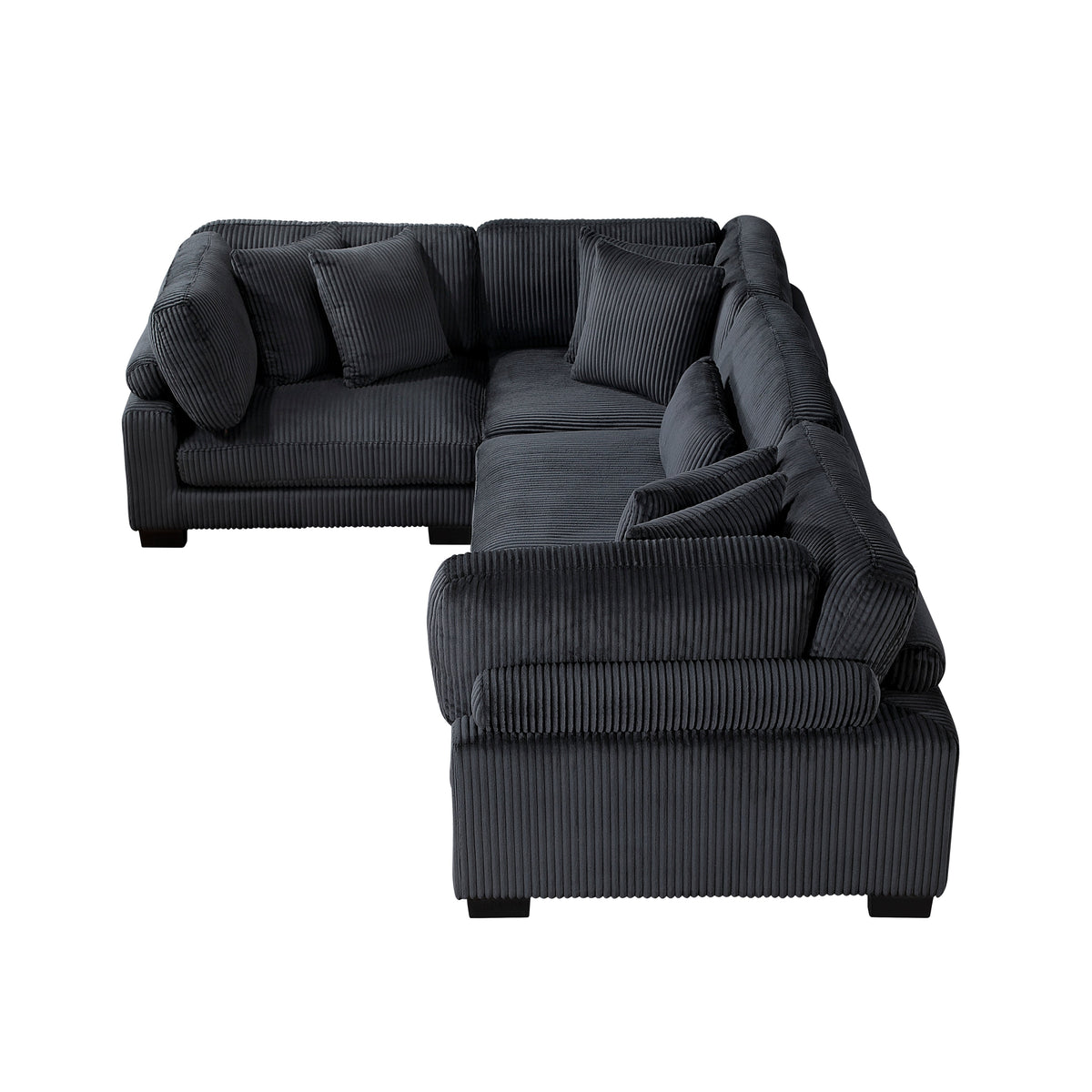 Traverse Black 4-Piece Modular Sectional by Homelegance at Eve Furniture