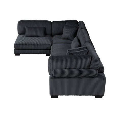 Traverse Black 4-Piece Modular Sectional by Homelegance at Eve Furniture