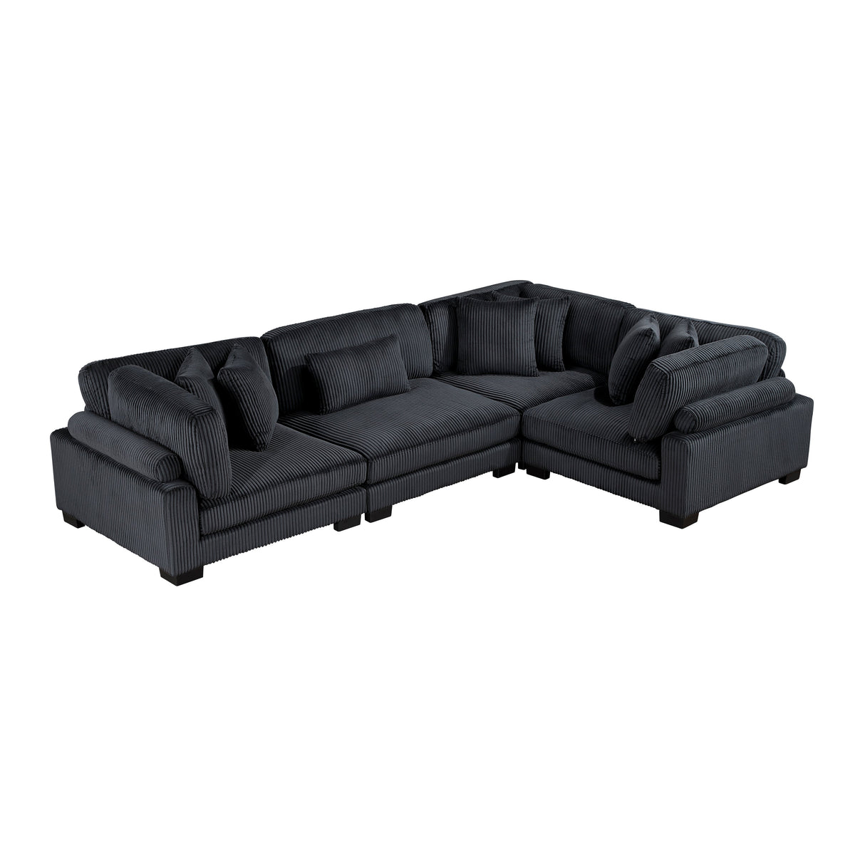 Traverse Black 4-Piece Modular Sectional by Homelegance at Eve Furniture