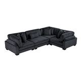 Traverse Black 4-Piece Modular Sectional by Homelegance at Eve Furniture