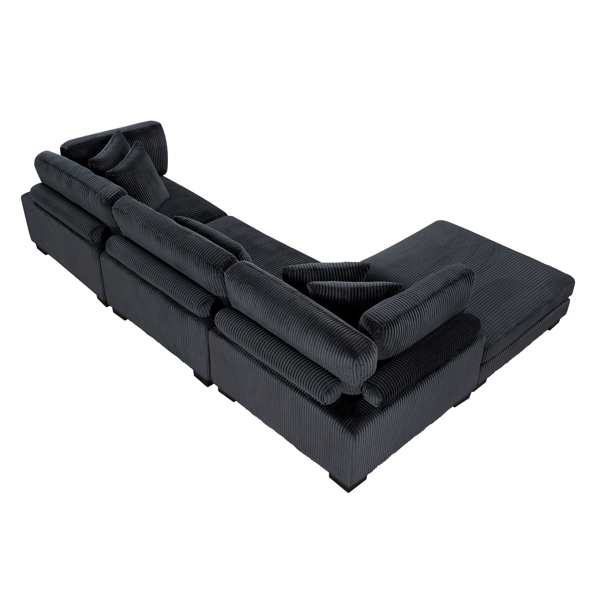 Traverse Black 4-Piece Modular Sectional with Ottoman by Homelegance at Eve Furniture