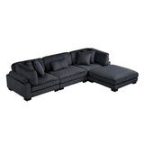 Traverse Black 4-Piece Modular Sectional with Ottoman by Homelegance at Eve Furniture