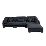 Traverse Black 4-Piece Modular Sectional with Ottoman by Homelegance at Eve Furniture