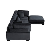 Traverse Black 4-Piece Modular Sectional with Ottoman by Homelegance at Eve Furniture