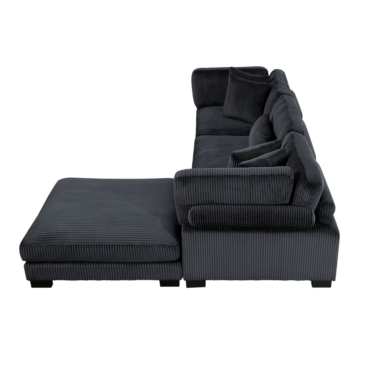 Traverse Black 4-Piece Modular Sectional with Ottoman by Homelegance at Eve Furniture