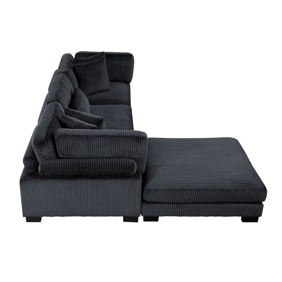 Traverse Black 4-Piece Modular Sectional with Ottoman by Homelegance at Eve Furniture