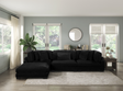 Traverse Black 4-Piece Modular Sectional with Ottoman by Homelegance at Eve Furniture