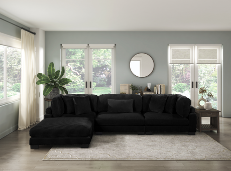 Traverse Black 4-Piece Modular Sectional with Ottoman by Homelegance at Eve Furniture