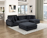 Traverse Black 4-Piece Modular Sectional with Reversible Chaise and Ottoman by Homelegance at Eve Furniture