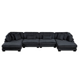 Traverse Black 4-Piece Modular Sectional with Reversible Chaises by Homelegance at Eve Furniture