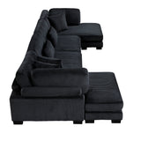Traverse Black 4-Piece Modular Sectional with Reversible Chaises by Homelegance at Eve Furniture