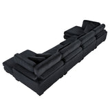 Traverse Black 4-Piece Modular Sectional with Reversible Chaises by Homelegance at Eve Furniture