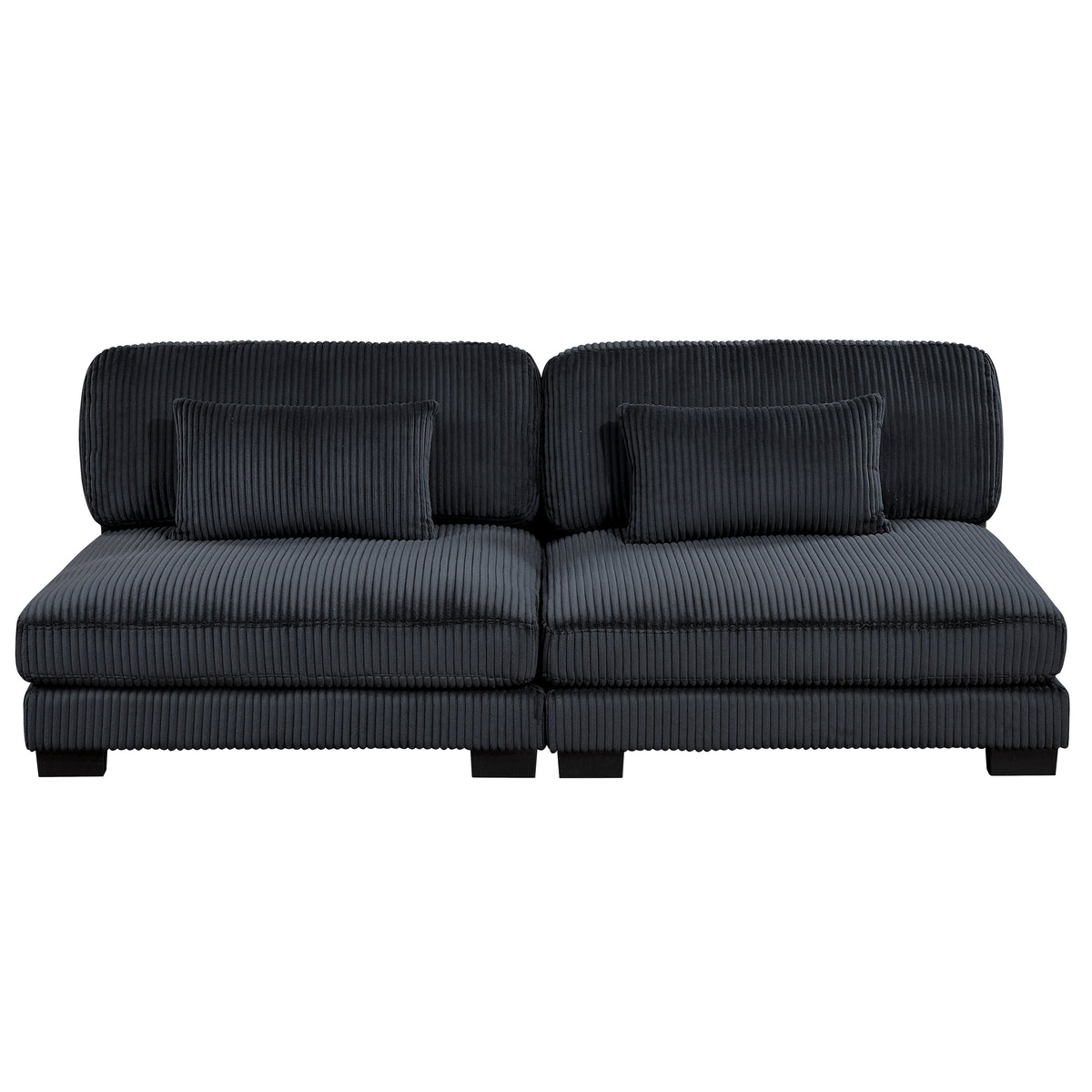 Traverse Black 5-Piece Corduroy Modular Sectional by Homelegance at Eve Furniture