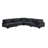 Traverse Black 5-Piece Corduroy Modular Sectional by Homelegance at Eve Furniture