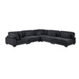 Traverse Black 5-Piece Corduroy Modular Sectional by Homelegance at Eve Furniture