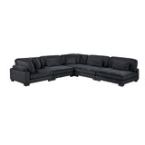 Traverse Black 5-Piece Corduroy Modular Sectional by Homelegance at Eve Furniture