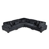 Traverse Black 5-Piece Corduroy Modular Sectional by Homelegance at Eve Furniture
