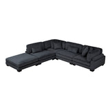 Traverse Black 5-Piece Corduroy Modular Sectional with Ottoman by Homelegance at Eve Furniture