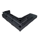 Traverse Black 5-Piece Corduroy Modular Sectional with Ottoman by Homelegance at Eve Furniture