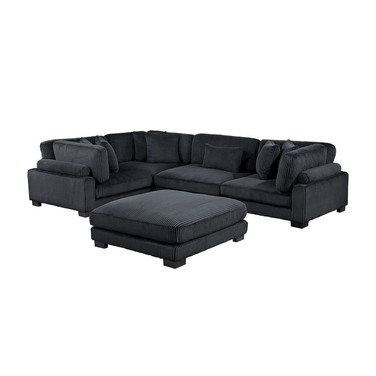 Traverse Black 5-Piece Modular Sectional with Ottoman by Homelegance at Eve Furniture