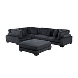 Traverse Black 5-Piece Modular Sectional with Ottoman by Homelegance at Eve Furniture