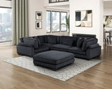 Traverse Black 5-Piece Modular Sectional with Ottoman by Homelegance at Eve Furniture