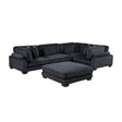 Traverse Black 5-Piece Modular Sectional with Ottoman by Homelegance at Eve Furniture