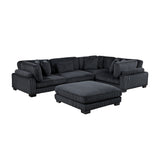 Traverse Black 5-Piece Modular Sectional with Ottoman by Homelegance at Eve Furniture