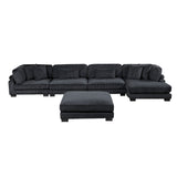 Traverse Black 5-Piece Modular Sectional with Reversible Chaise and Ottoman by Homelegance at Eve Furniture